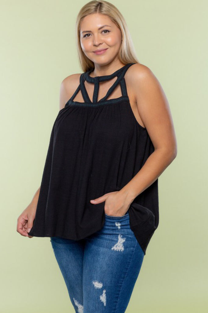 Black cut out tank  My She Shed Boutique