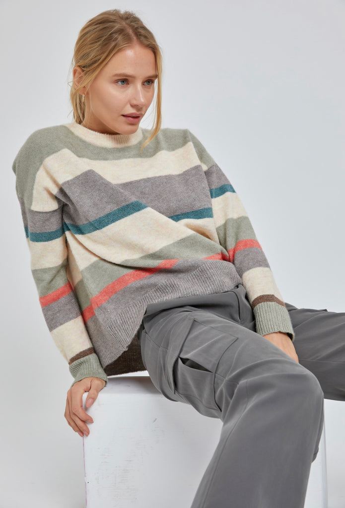 Multi color stripe sweater