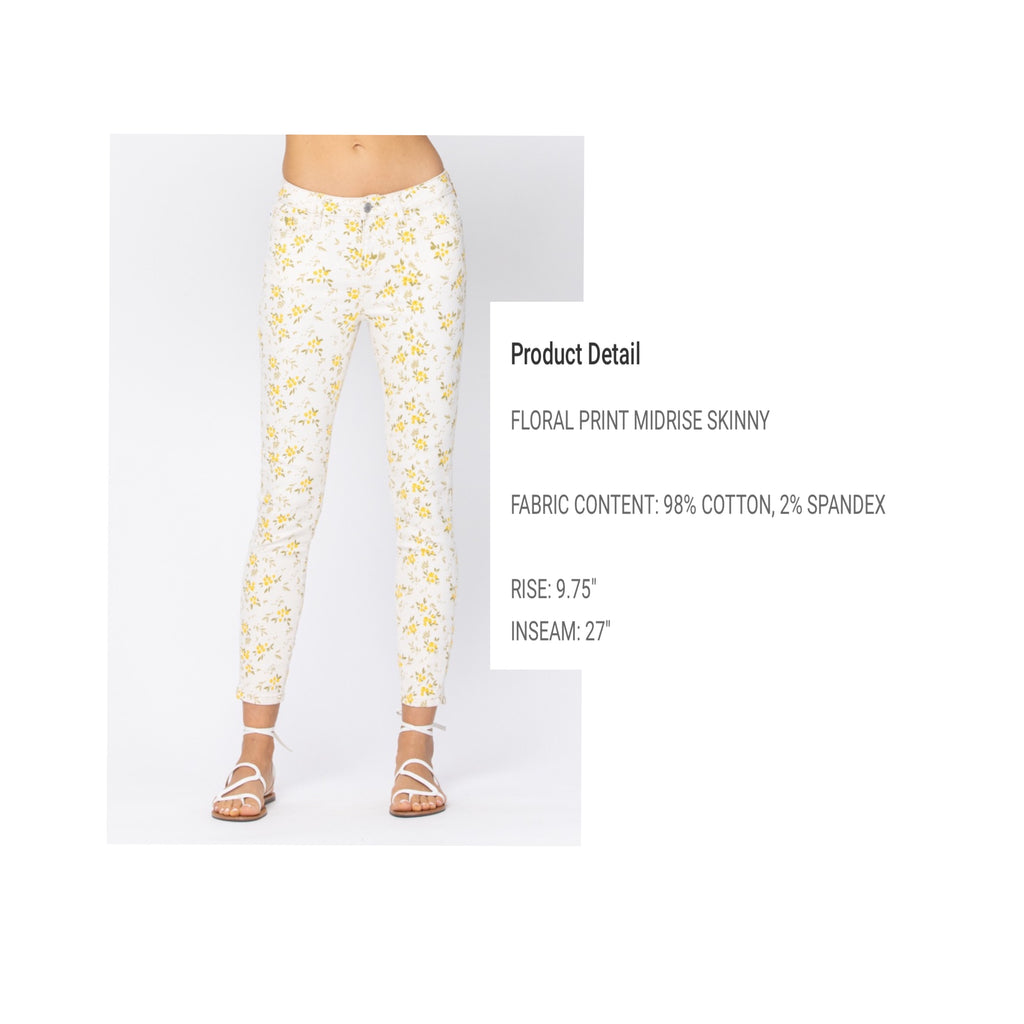 Floral skinny Judy Blue jeans