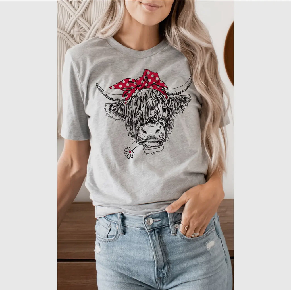 Highland Cow western graphic tee