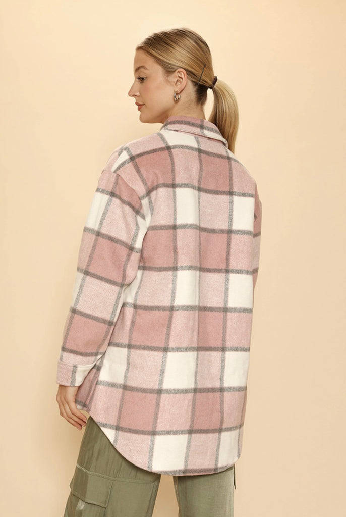 Pink Sherpa lined flannel