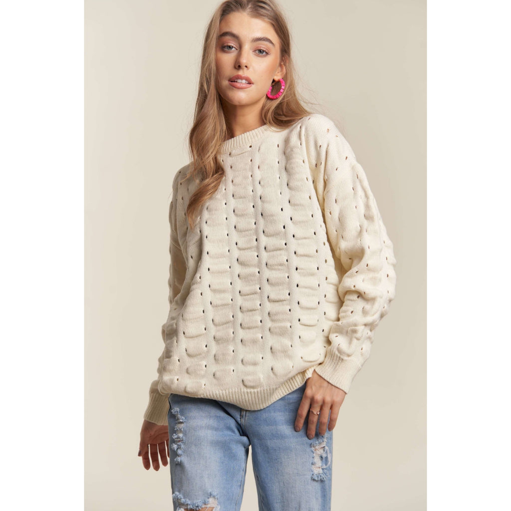 Textured casual sweater top