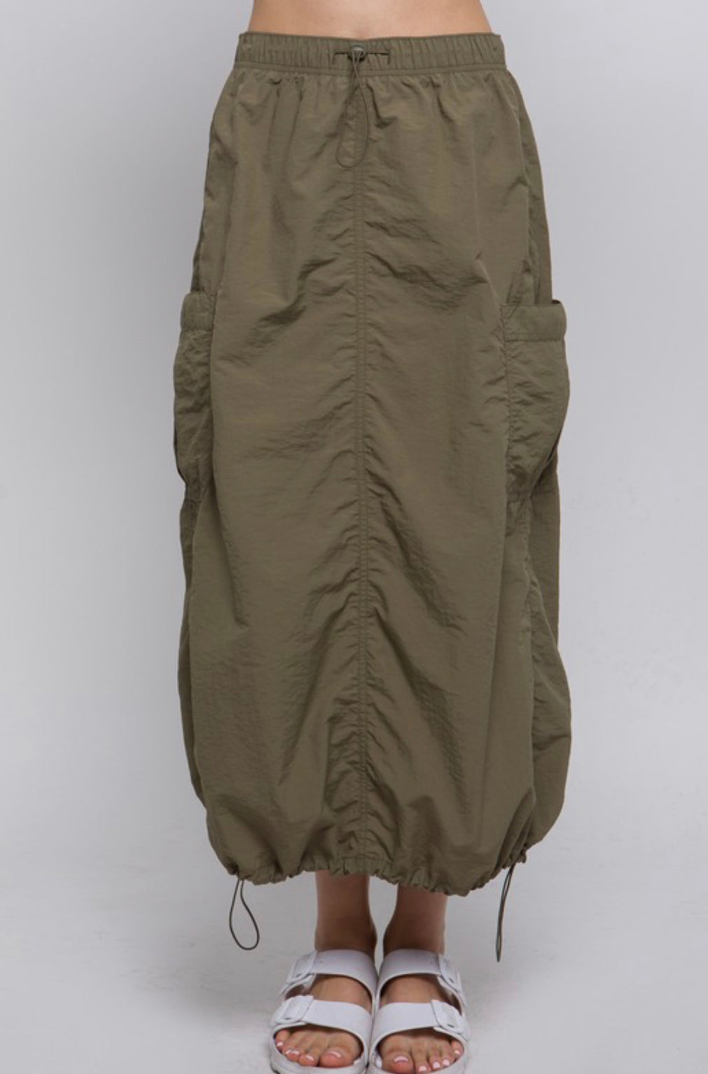 スカート [NICEGHOSTCLUB]COTTON WASHED PARACHUTE SKIRT_CHARCOAL(NG2D COTTON WASHED PARACHUTE SKIRT[NAVY] - niceghostclub