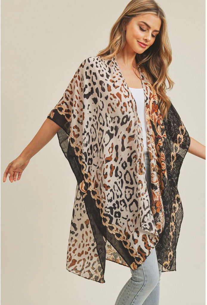 The boho leopard kimono