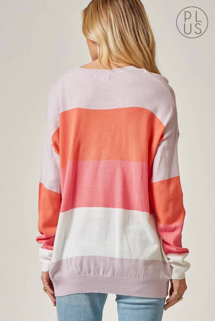 Plus colorblock summer sweater