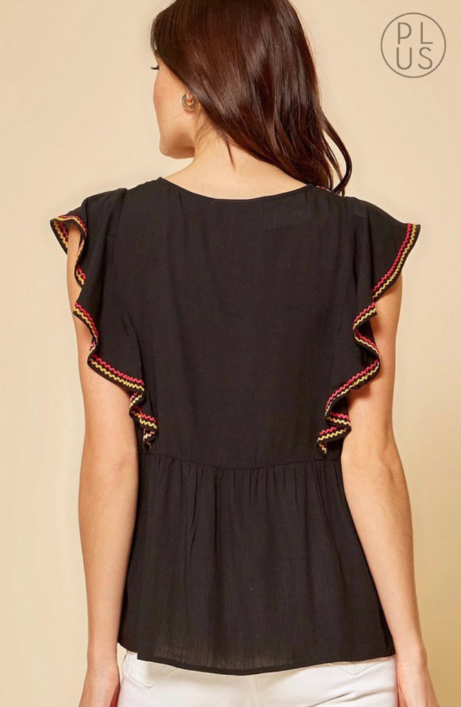 Embroidery top (reg & plus)