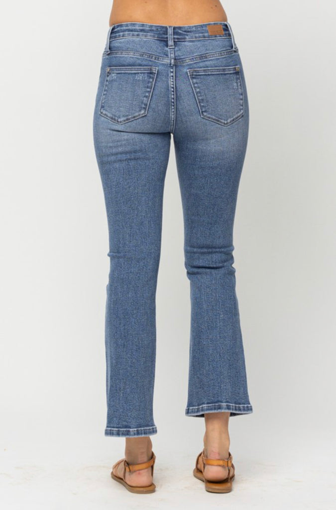 Mid rise semi cropped bootcut