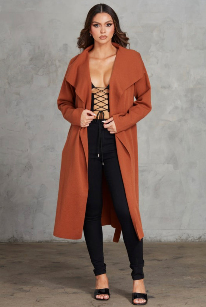 Collared knit coat (2 color options)