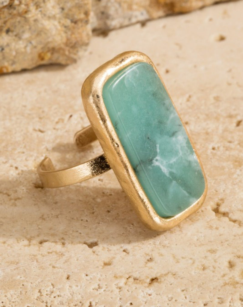 Natural stone ring ( 5 color choices)