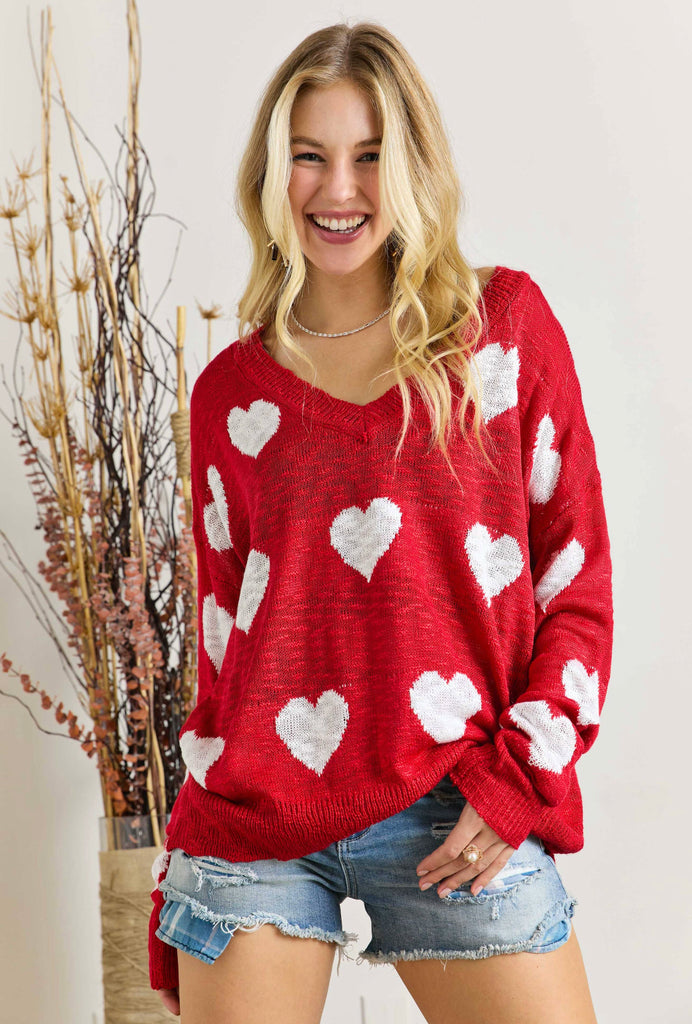 Plus size Red heart sweater