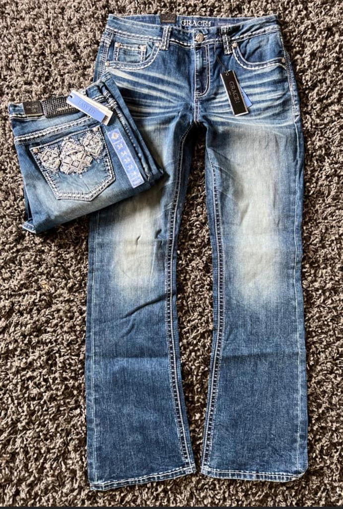 Grace in LA embellished jeans