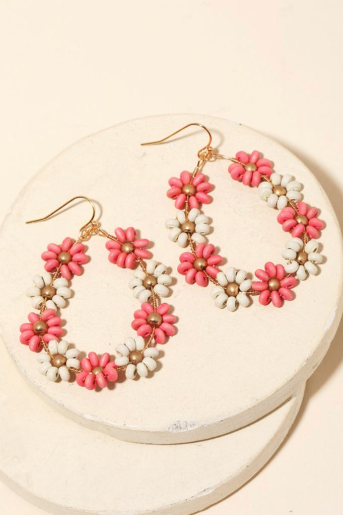 Flower teardrop earrings