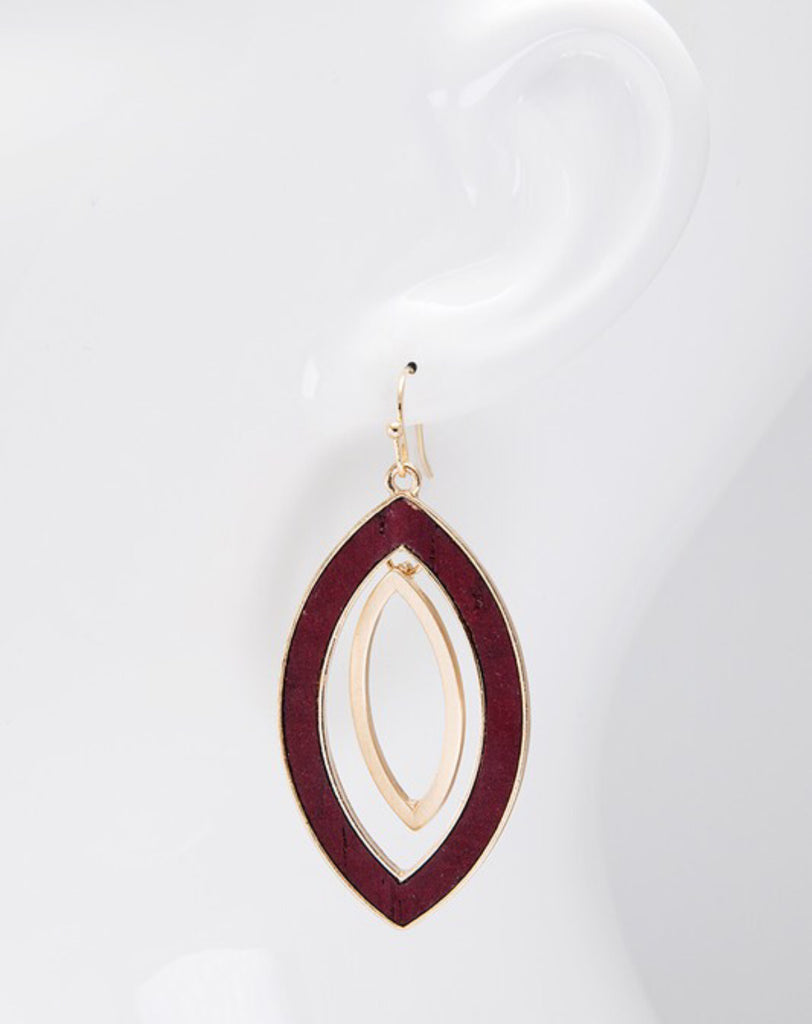 Double layered marquis shape earrings (3 color choices)