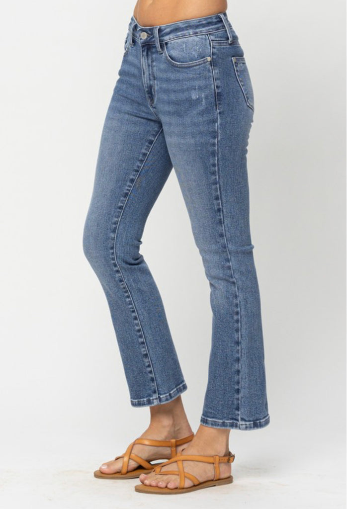 Mid rise semi cropped bootcut