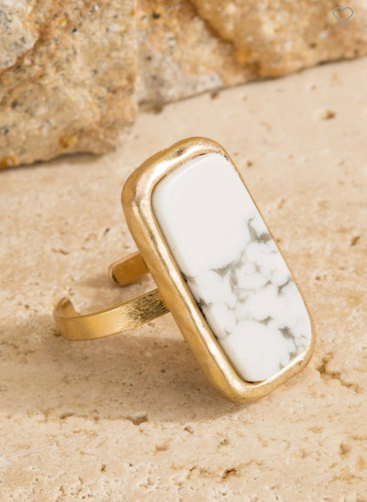 Natural stone ring ( 5 color choices)