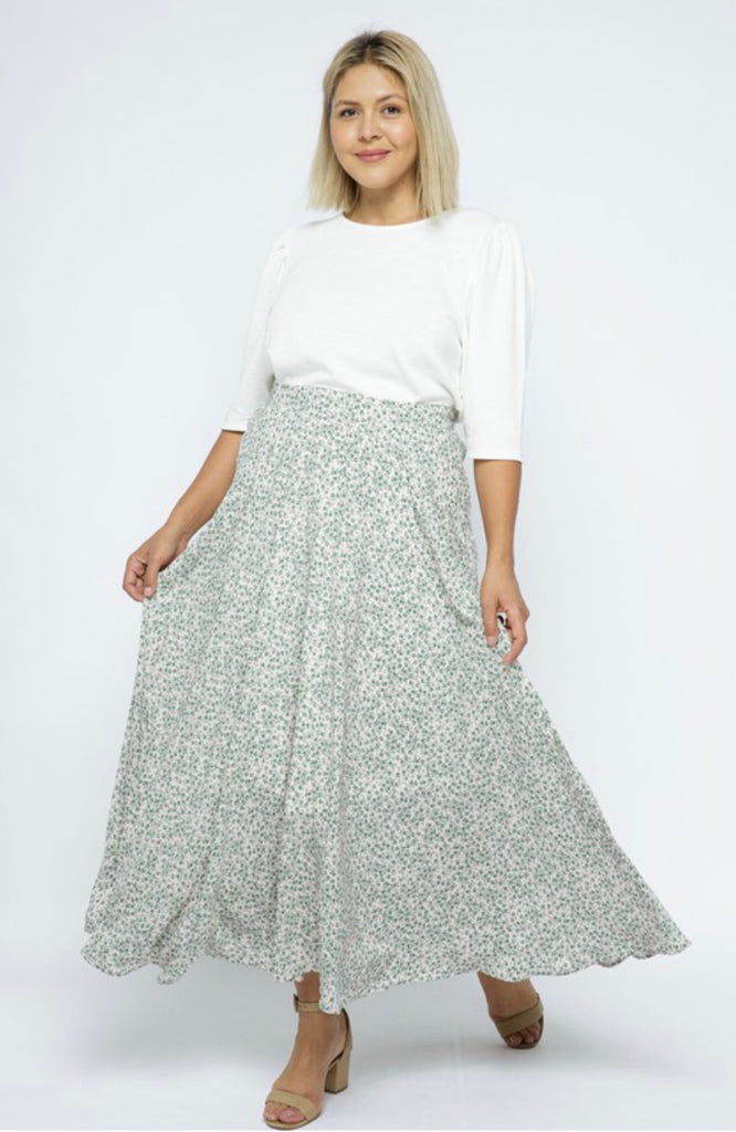 Plus floral maxi skirt