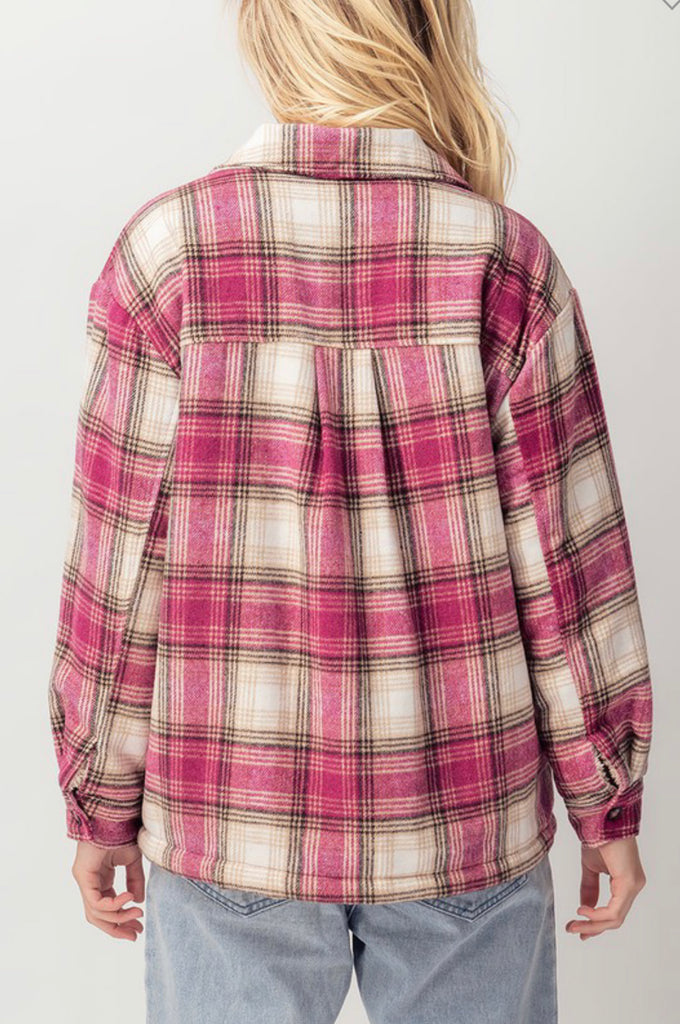 Checkered flannel Sherpa jacket