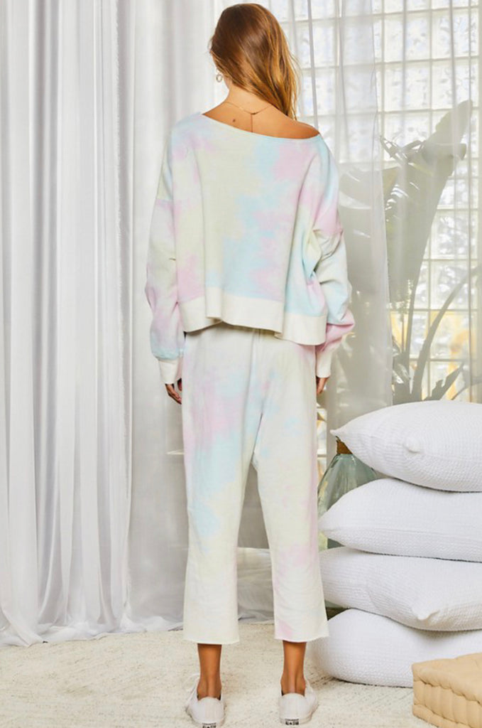 Tie dye French terry cropped sweatpants
