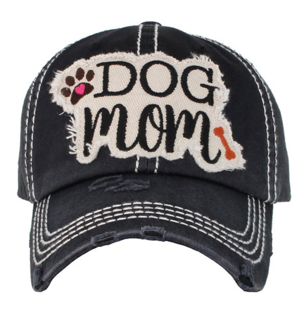 Dog mom vintage distressed baseball cap/hat