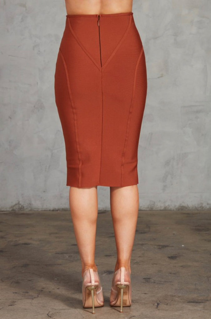 Lace up front bandage midi skirt (2 color options)