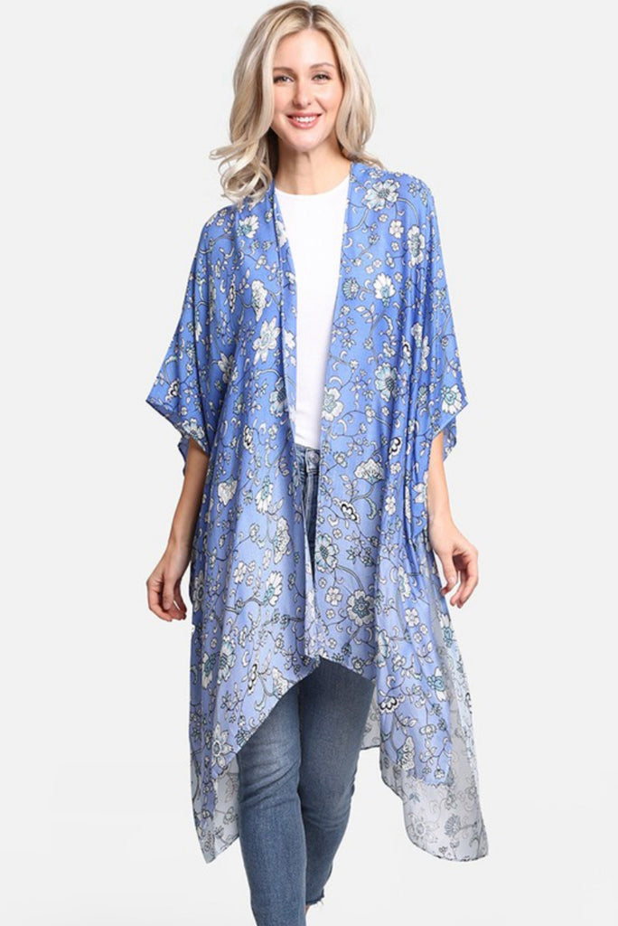 The floral blues kimono