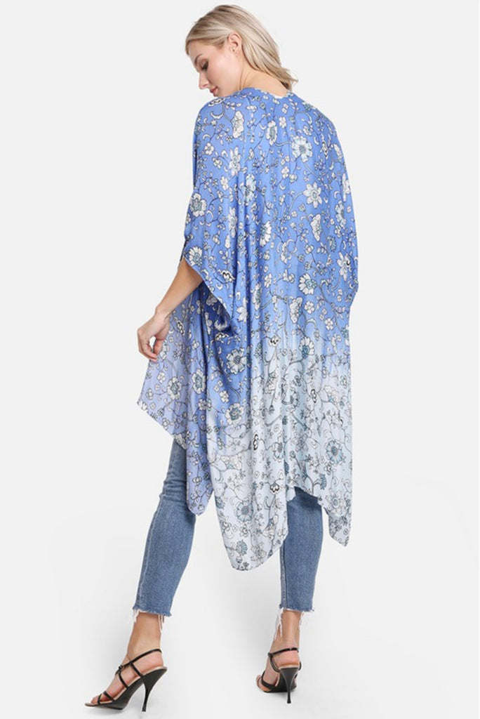 The floral blues kimono