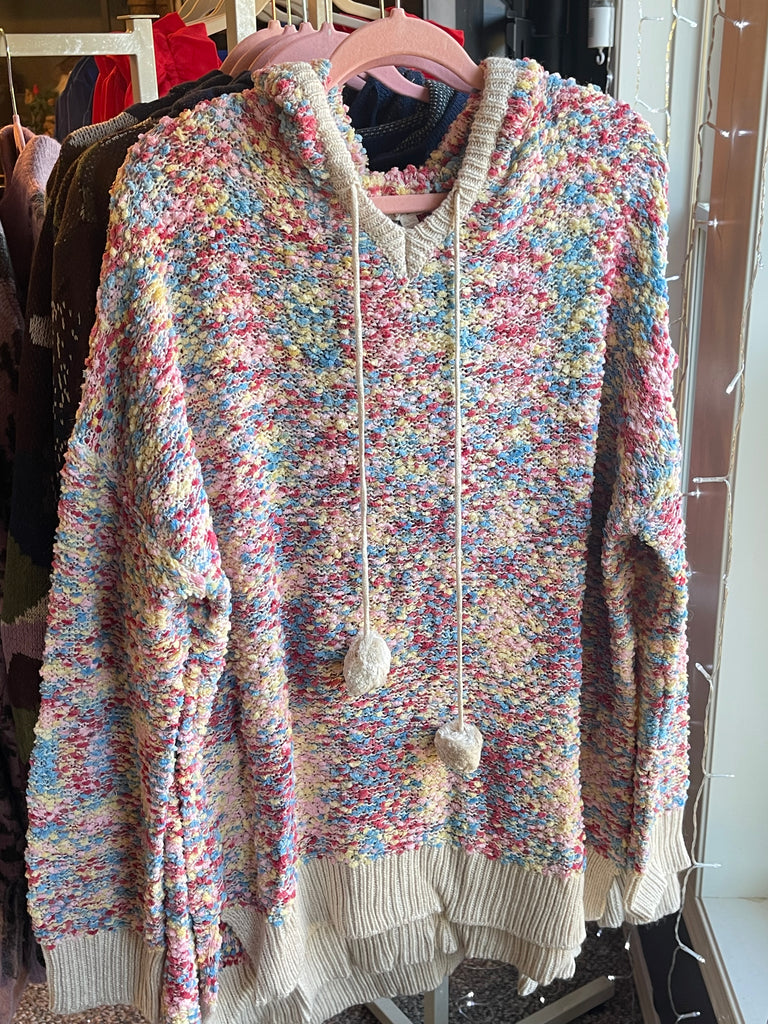 Bubble gum knit hoodie *plus