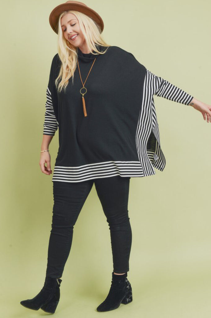 Oversized cape sweater poncho