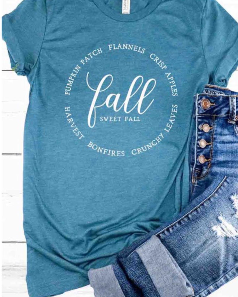 Fall graphic tee Teal