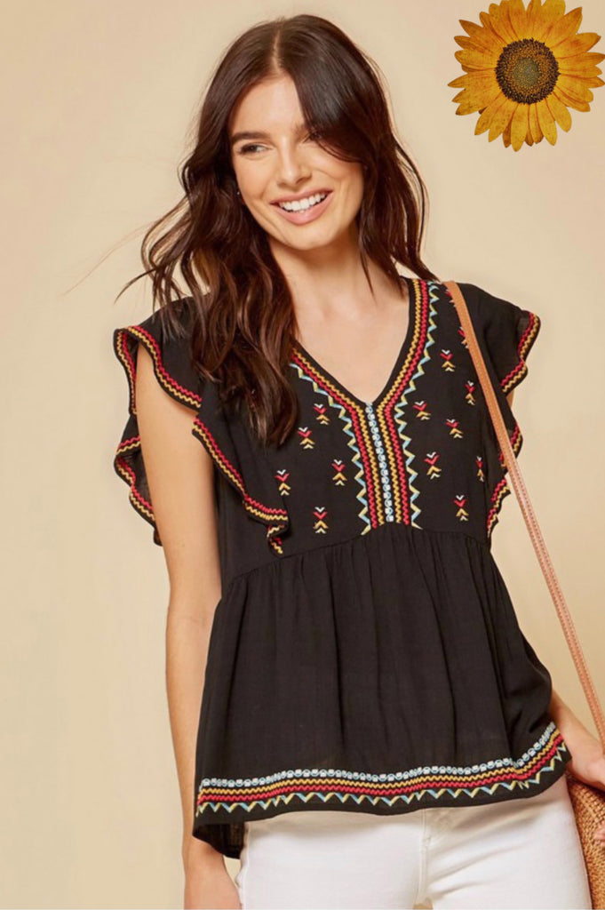 Embroidery top (reg & plus)