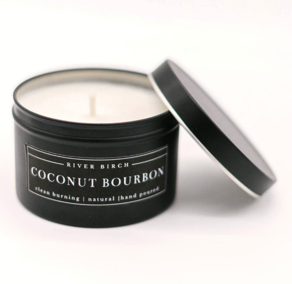 Black Tin Soy Candle * Coconut Bourbon