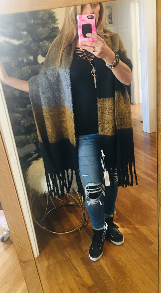 Extra long chunky winter scarf