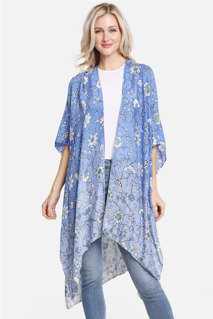 The floral blues kimono