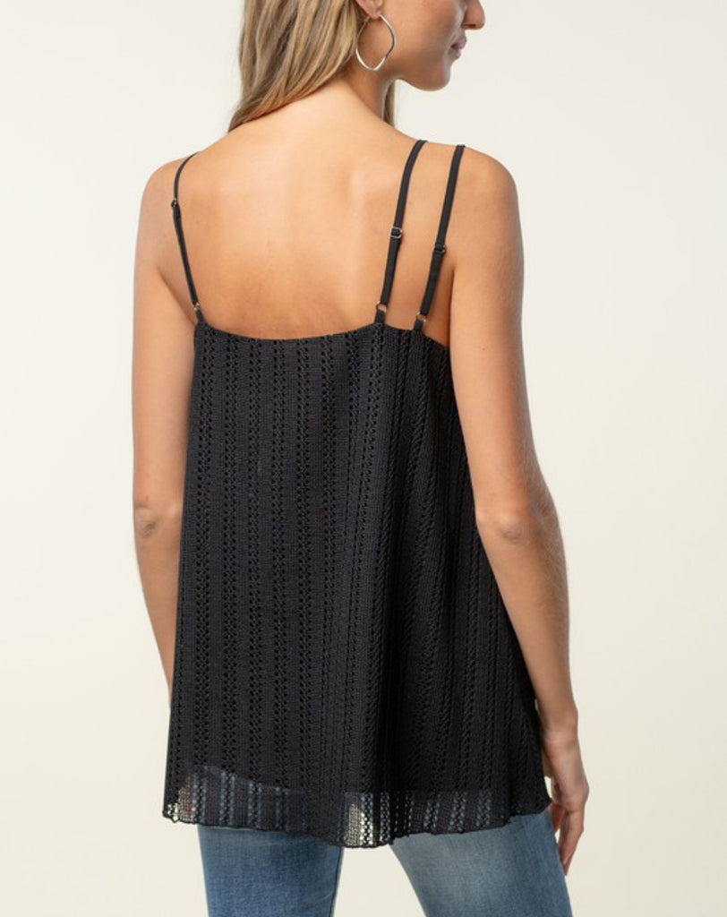 Unbalance sheer knit tank