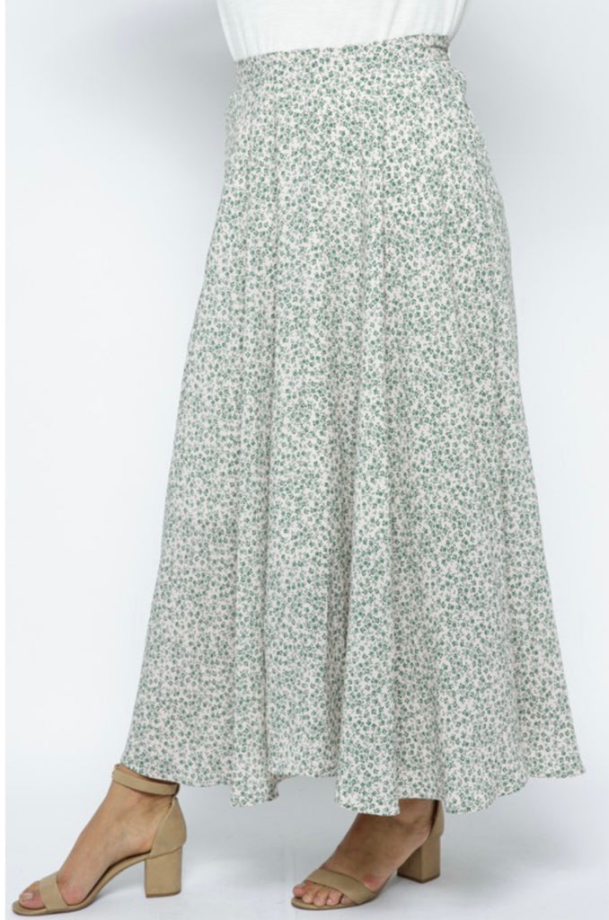 Plus floral maxi skirt