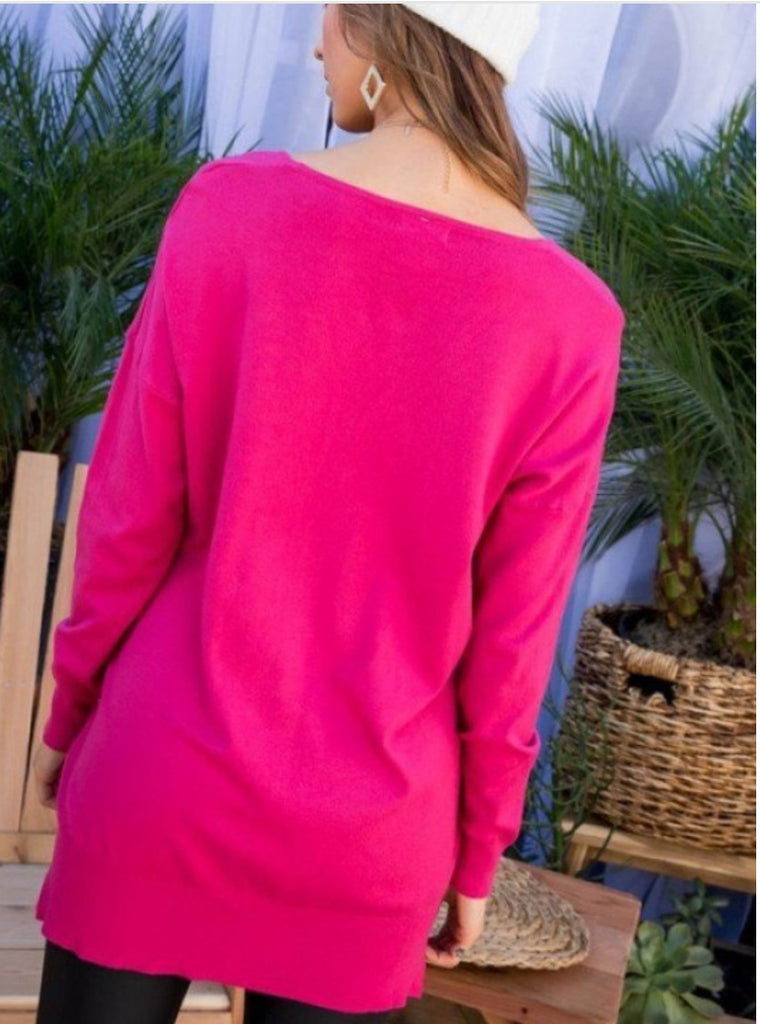 Plus size vneck high low sweater