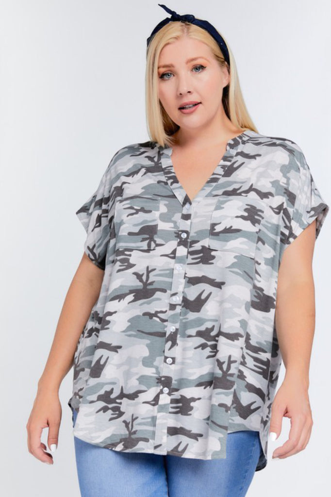 Camouflage button up