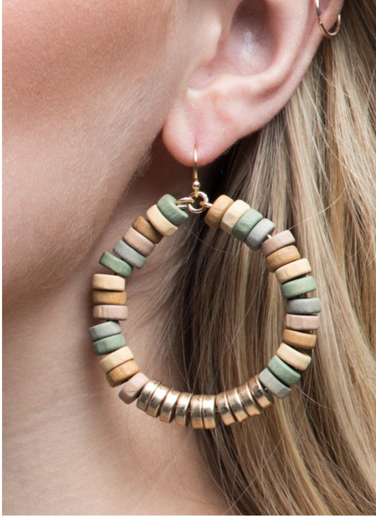 Stunning boho inspired beaded hoop earrings (multiple colors available)