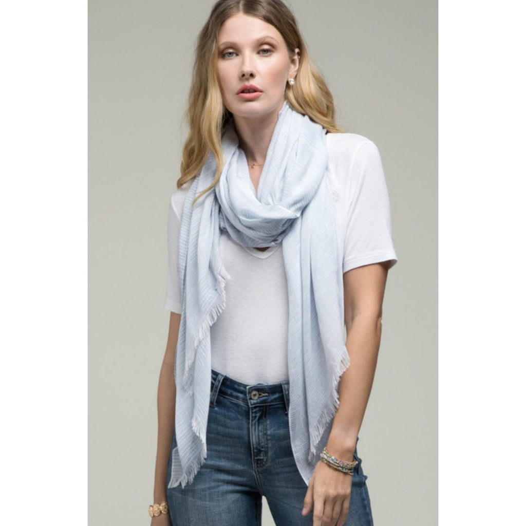 Horizontal stripe blue scarf